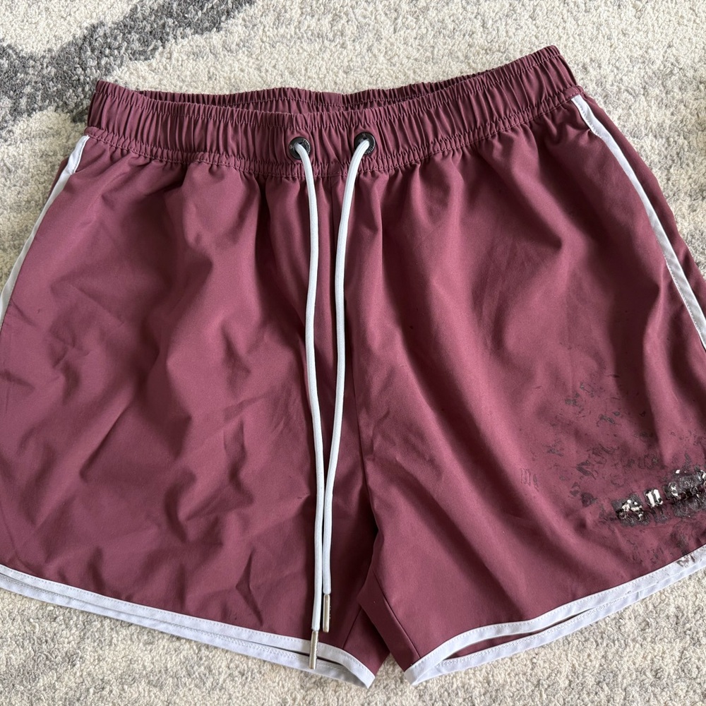 YoungLA Men's Burgundy Athletic Shorts